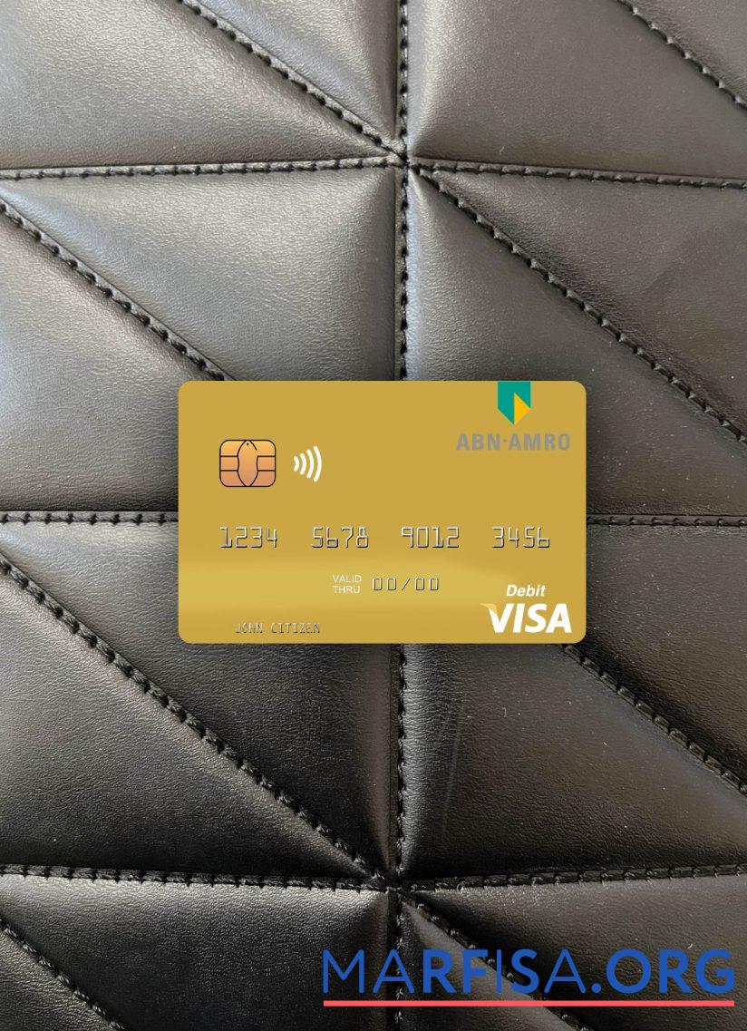 Downloadable Netherlands ABN AMRO Bank visa debit card photolook front template